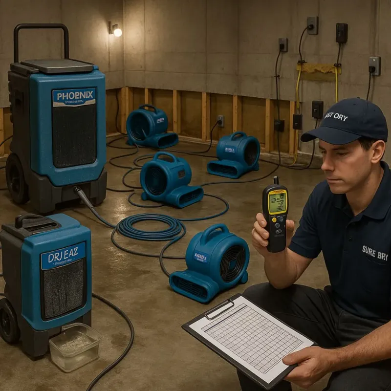 Structural Drying and Dehumidification process in Schertz, TX